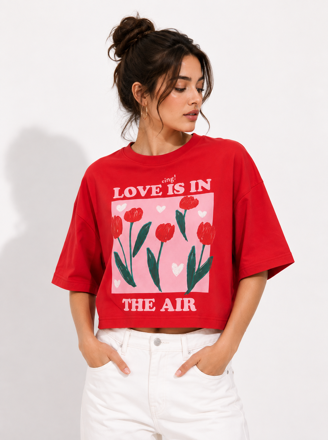 Women Red fit Printed Cotton T-Shirt