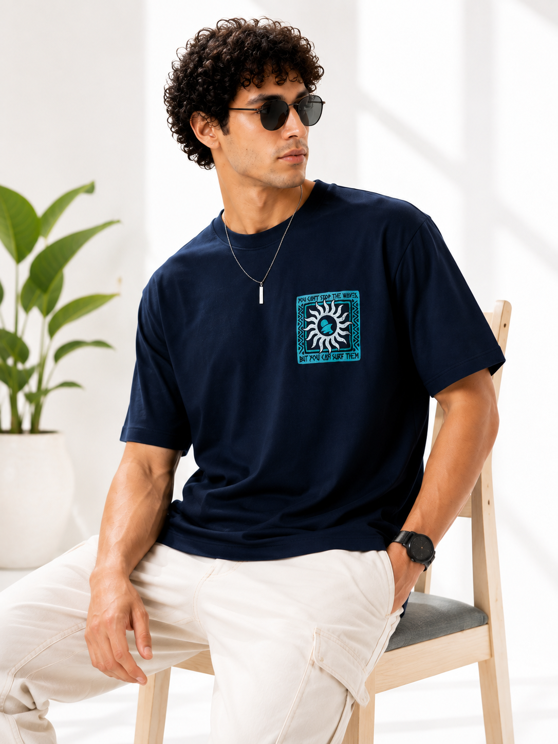 Men Back Graphic Printed Oversized Cotton T-Shirt