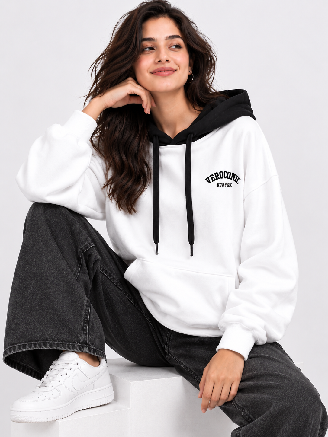 Women Hooded Neck Printed Sweatshirt