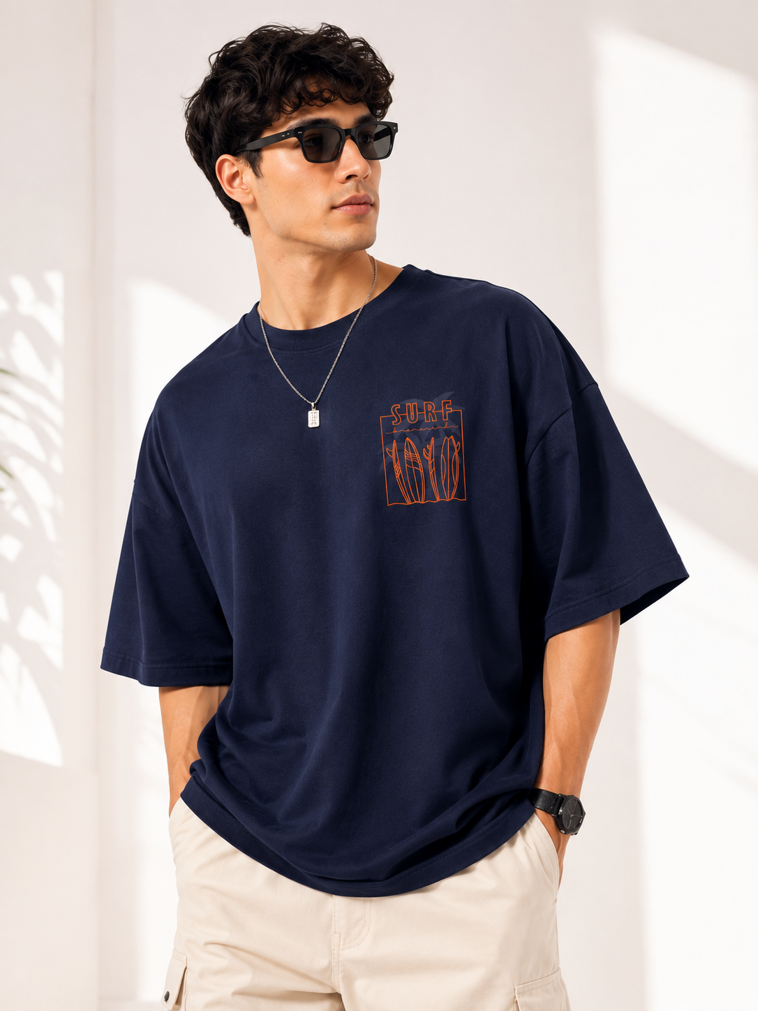 Men Back Graphic Printed Oversized Cotton T-Shirt