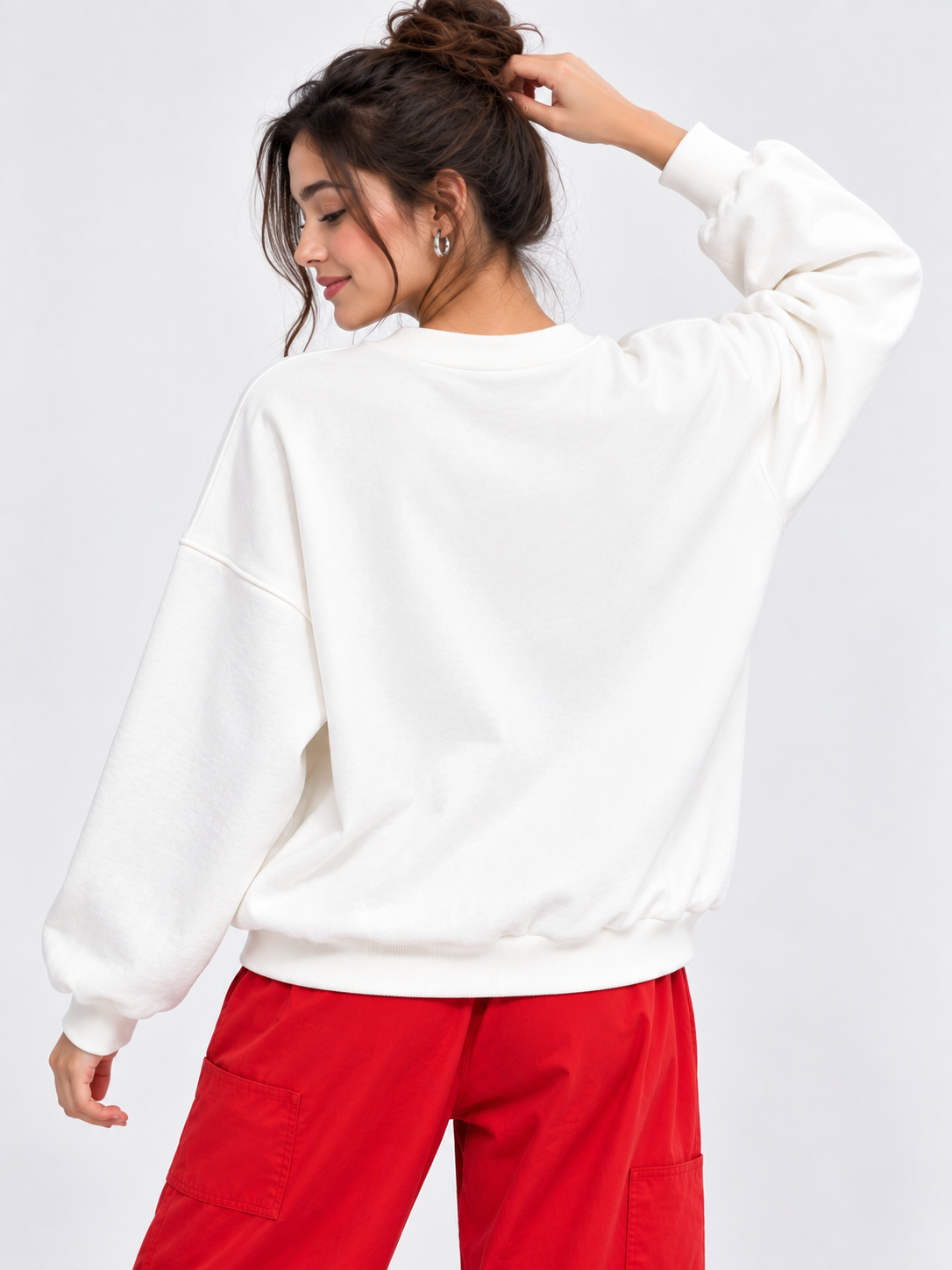 Women White Printed Sweatshirt
