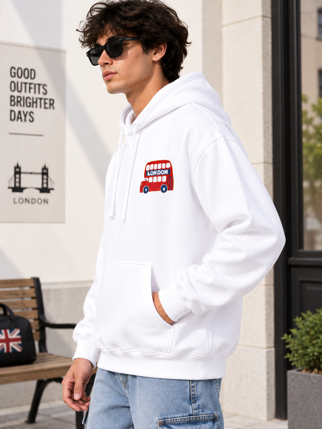 Men Printed Hooded Sweatshirt