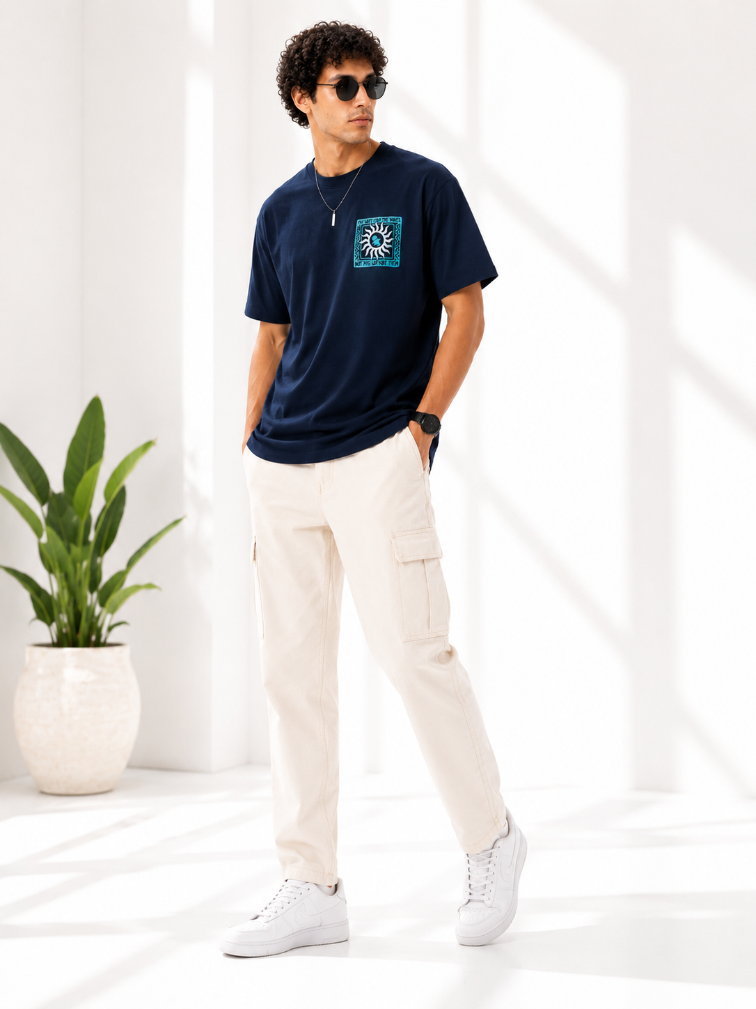 Men Back Graphic Printed Oversized Cotton T-Shirt