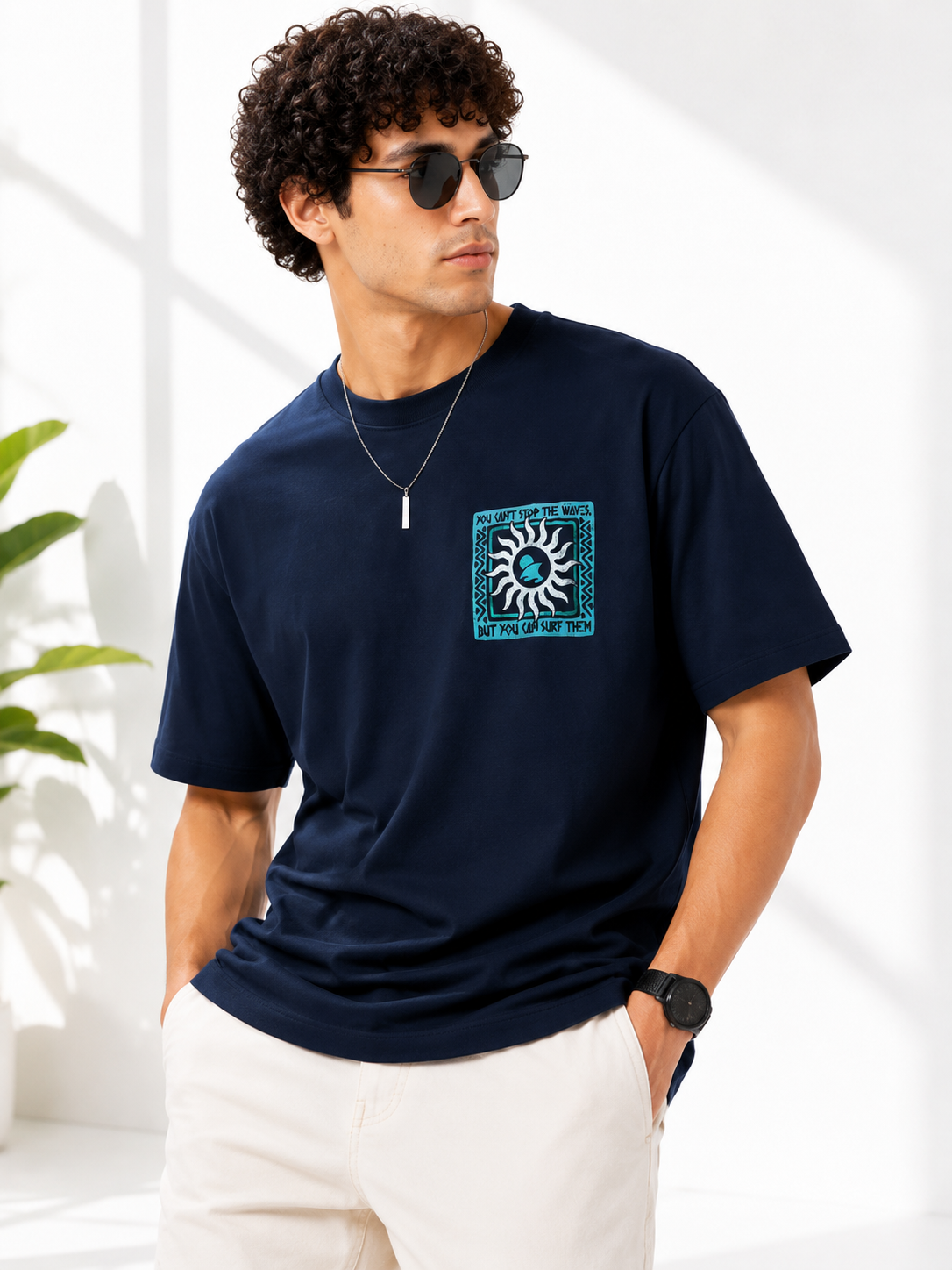 Men Back Graphic Printed Oversized Cotton T-Shirt