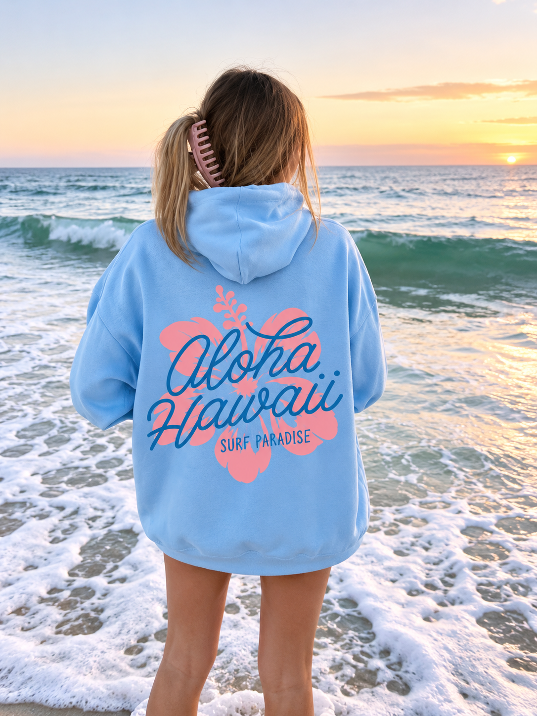 Women Back Printed Hooded Sweatshirt
