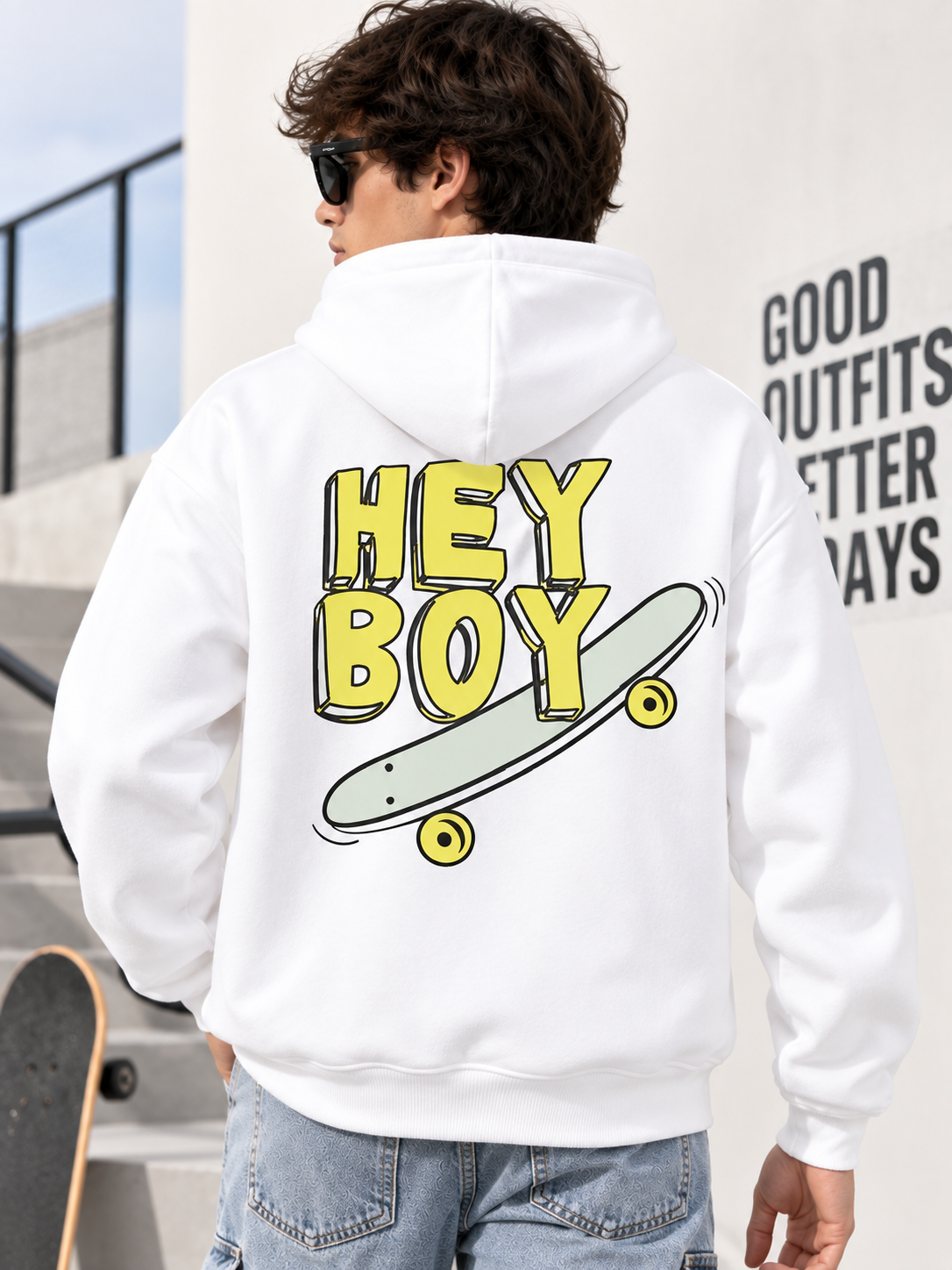 Men Printed Hooded Sweatshirt