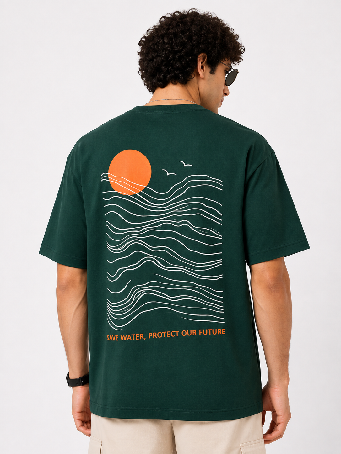 Men Graphic Printed Oversized Cotton T-Shirt