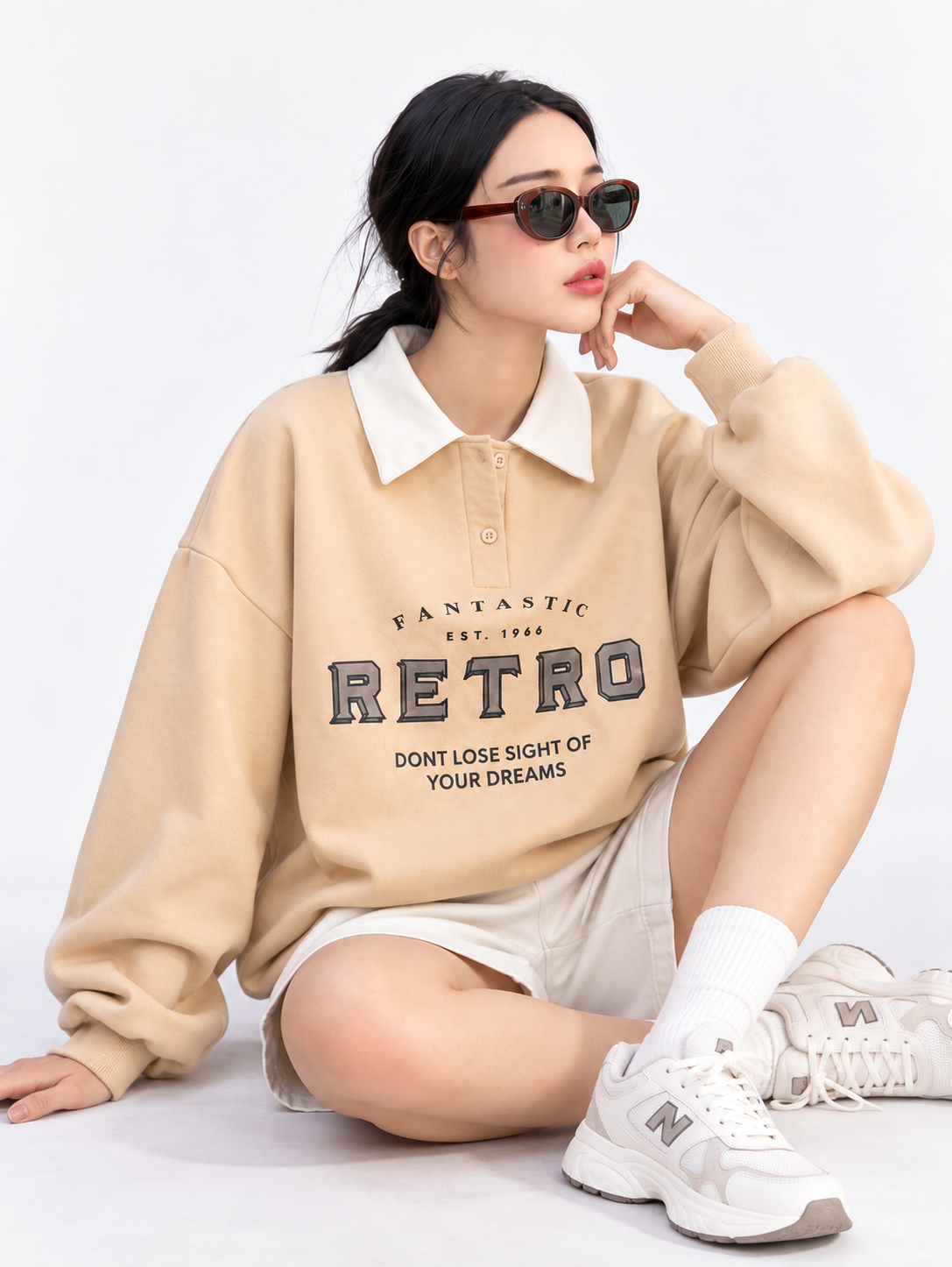 Women Collared Neck Printed Sweatshirt