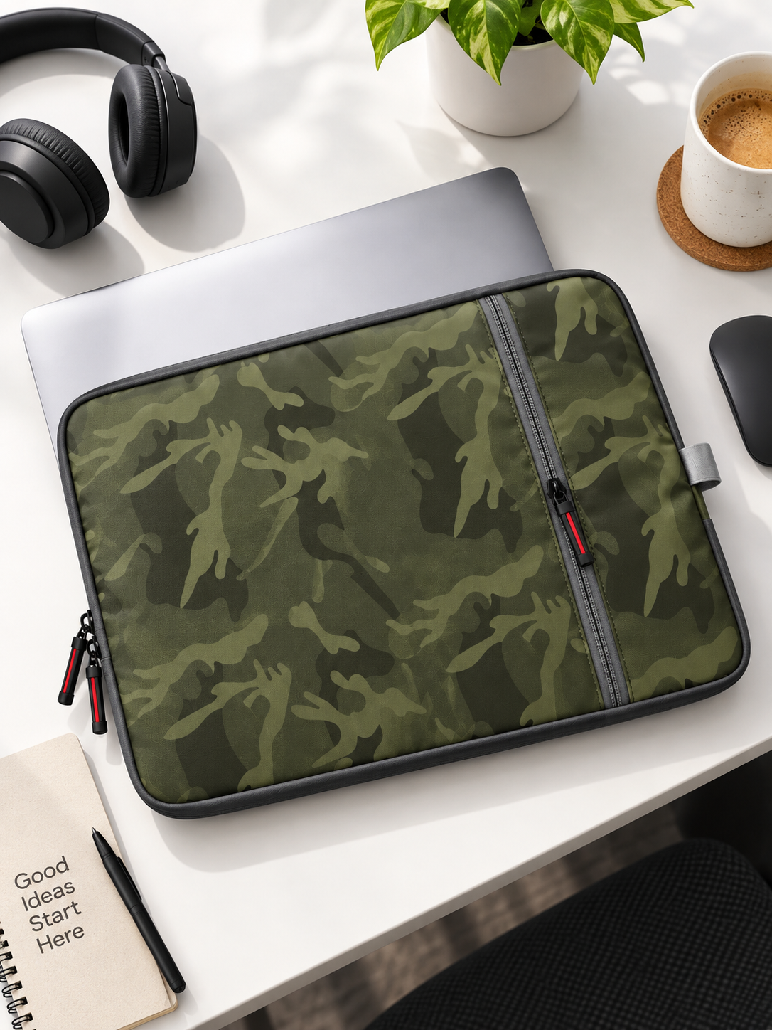 Camouflage Printed Padded Laptop Sleeve | Water Resistant & Anti-Scratch Protective Laptop Case for 13–15.6 Inch Laptops