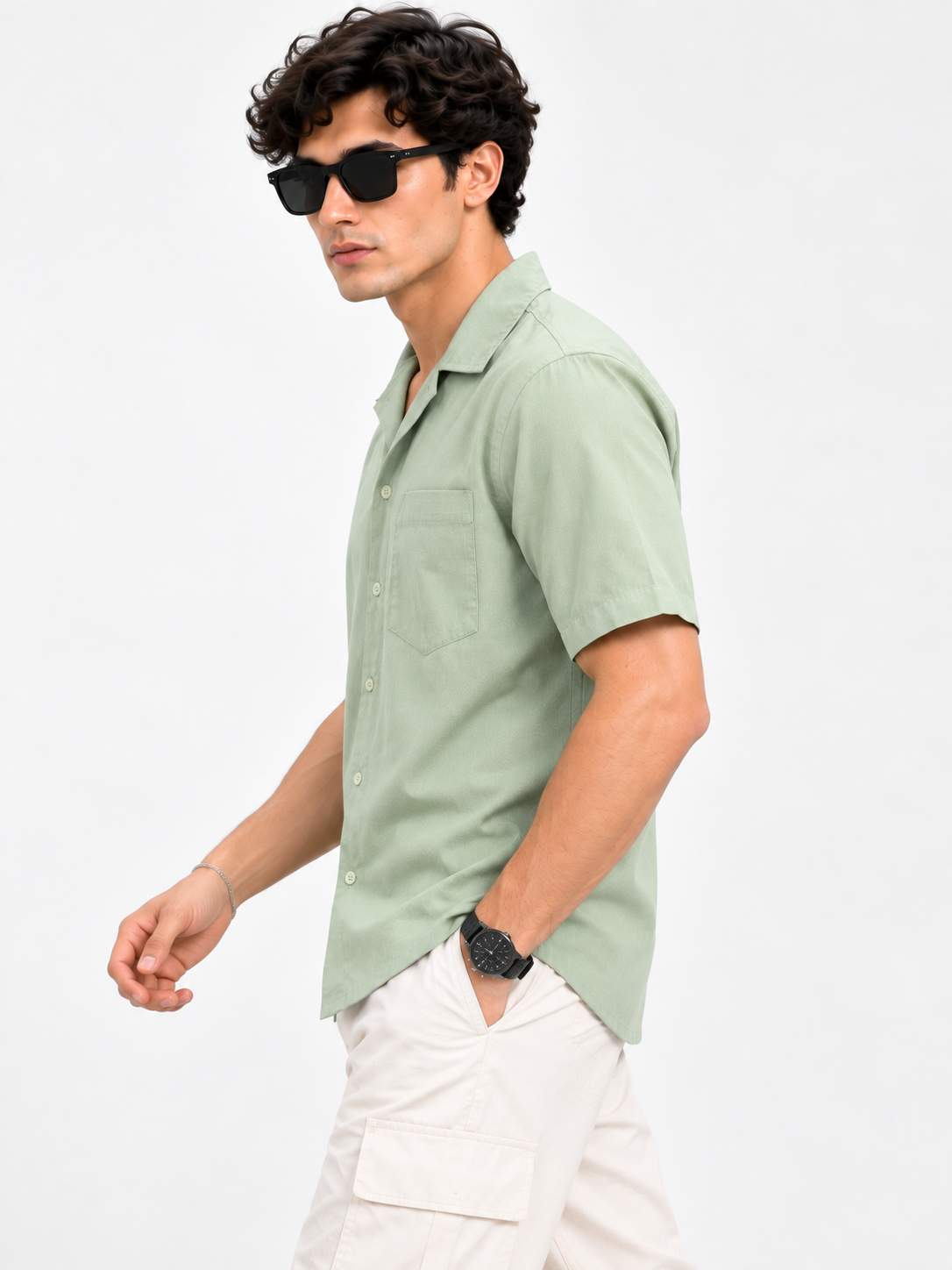 Plain Comfort Fit Cotton Shirt for Men