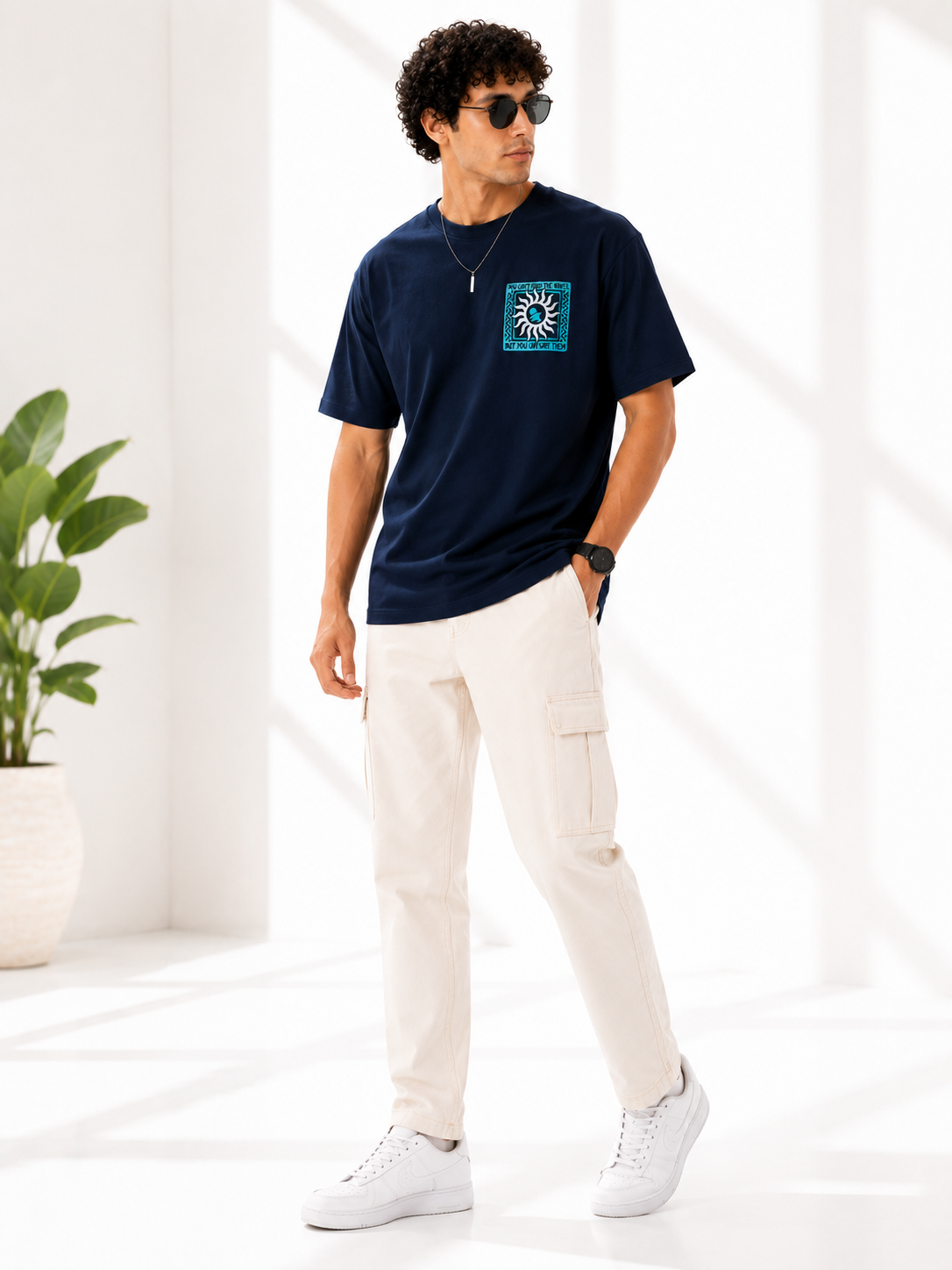 Men Back Graphic Printed Oversized Cotton T-Shirt