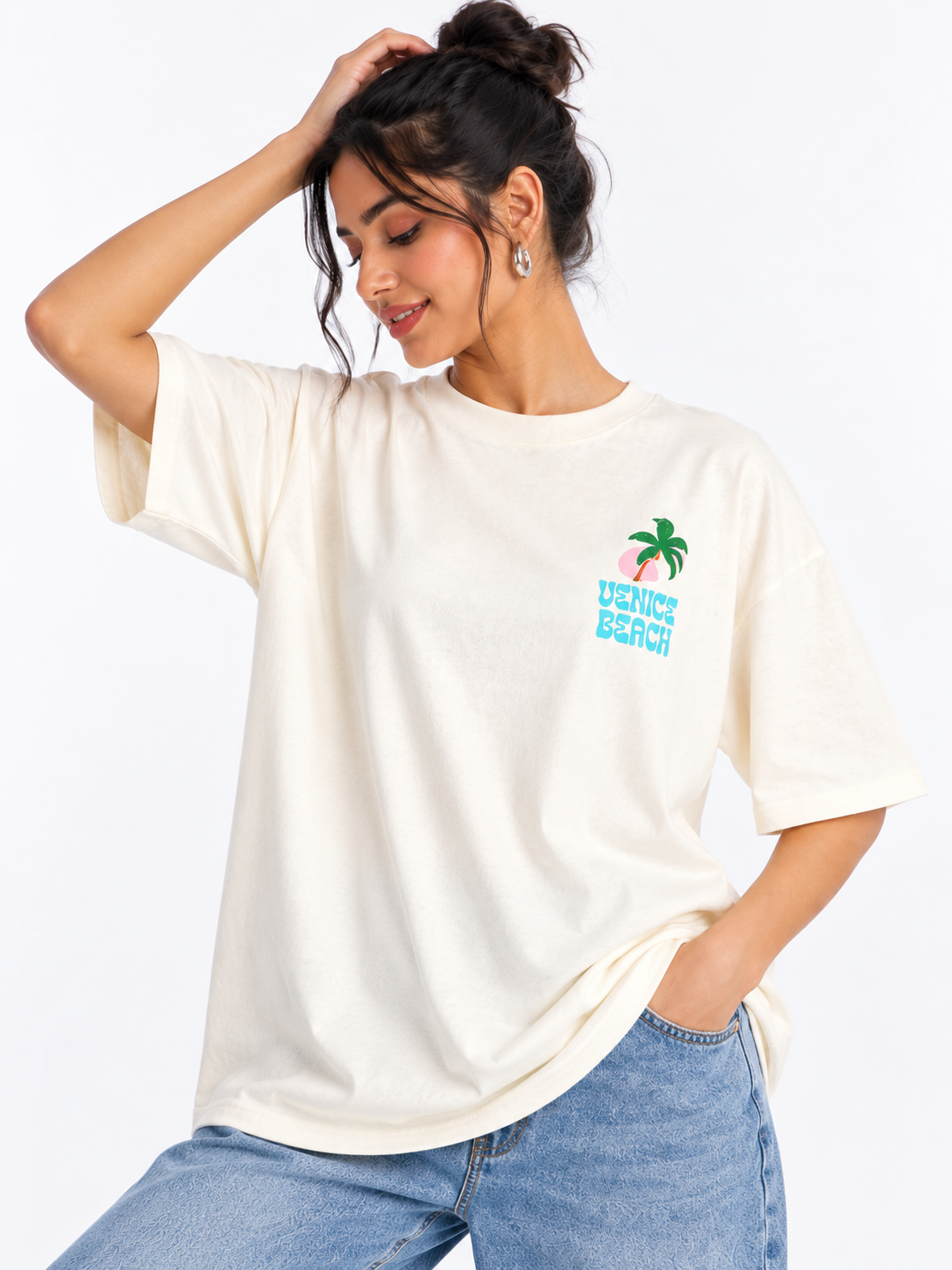 Women Back Printed Relaxed fit Cotton T-Shirt