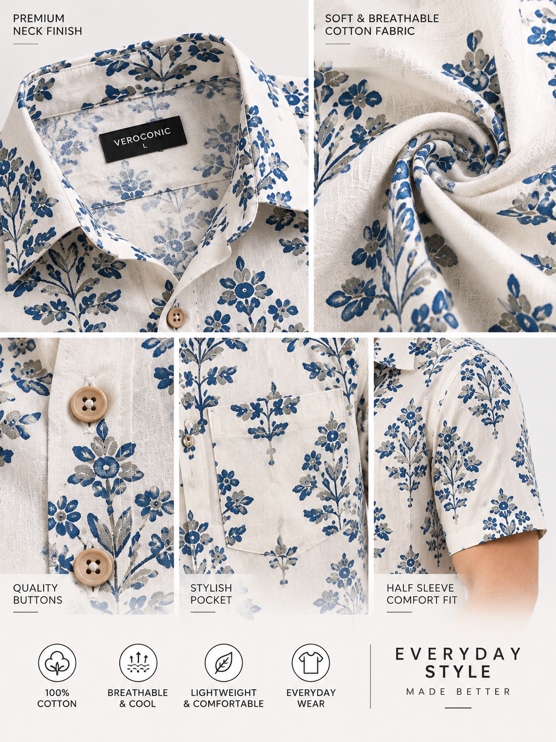 Comfort Fit Cotton Shirt for Men