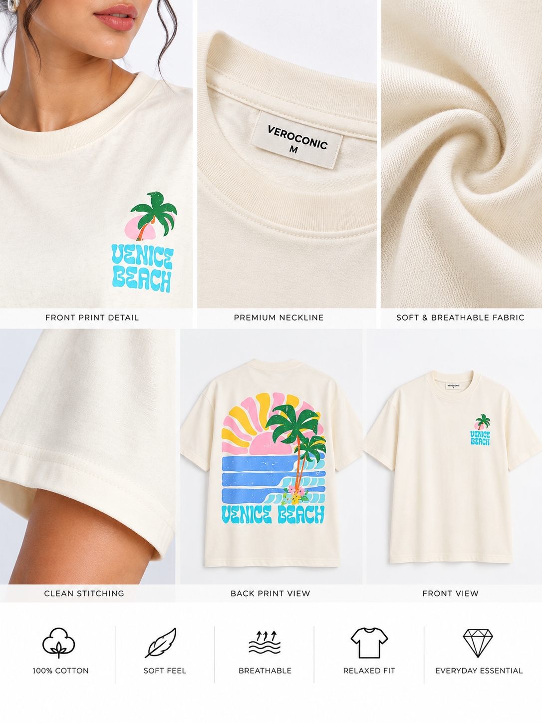 Women Back Printed Relaxed fit Cotton T-Shirt