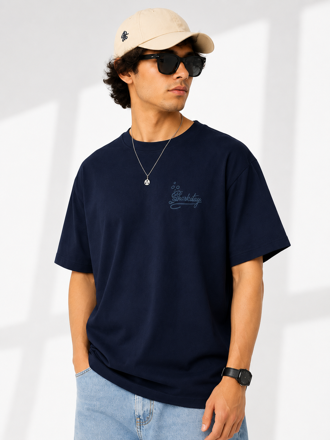 Men Back Graphic Printed Oversized Cotton T-Shirt