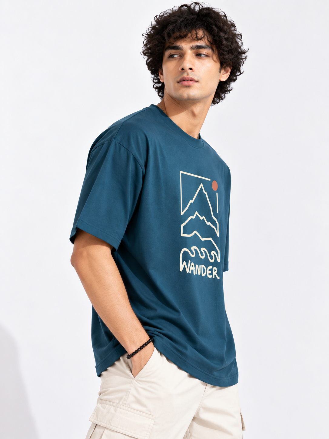 Men Graphic Printed Oversized Cotton T-Shirt