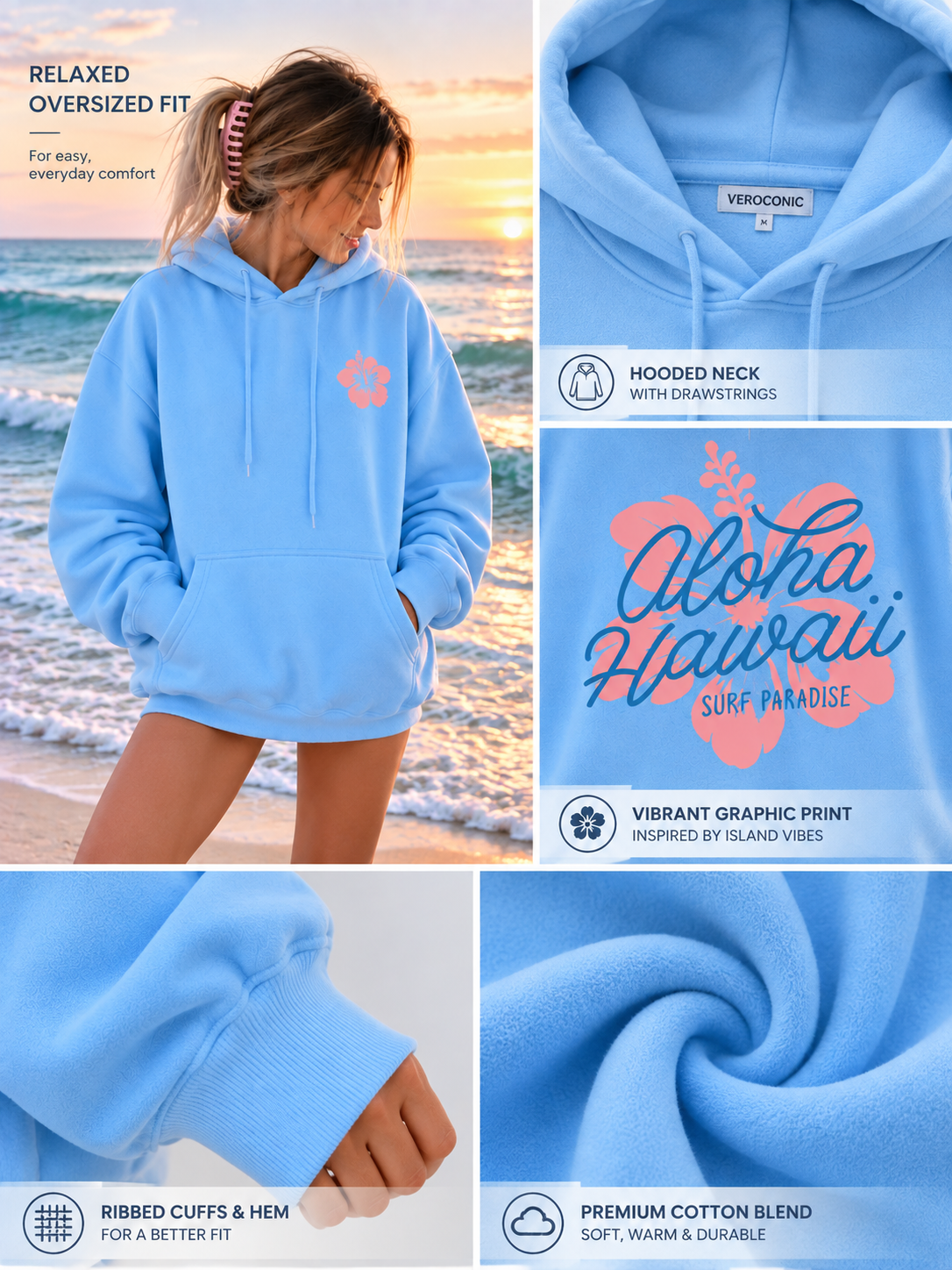 Women Back Printed Hooded Sweatshirt