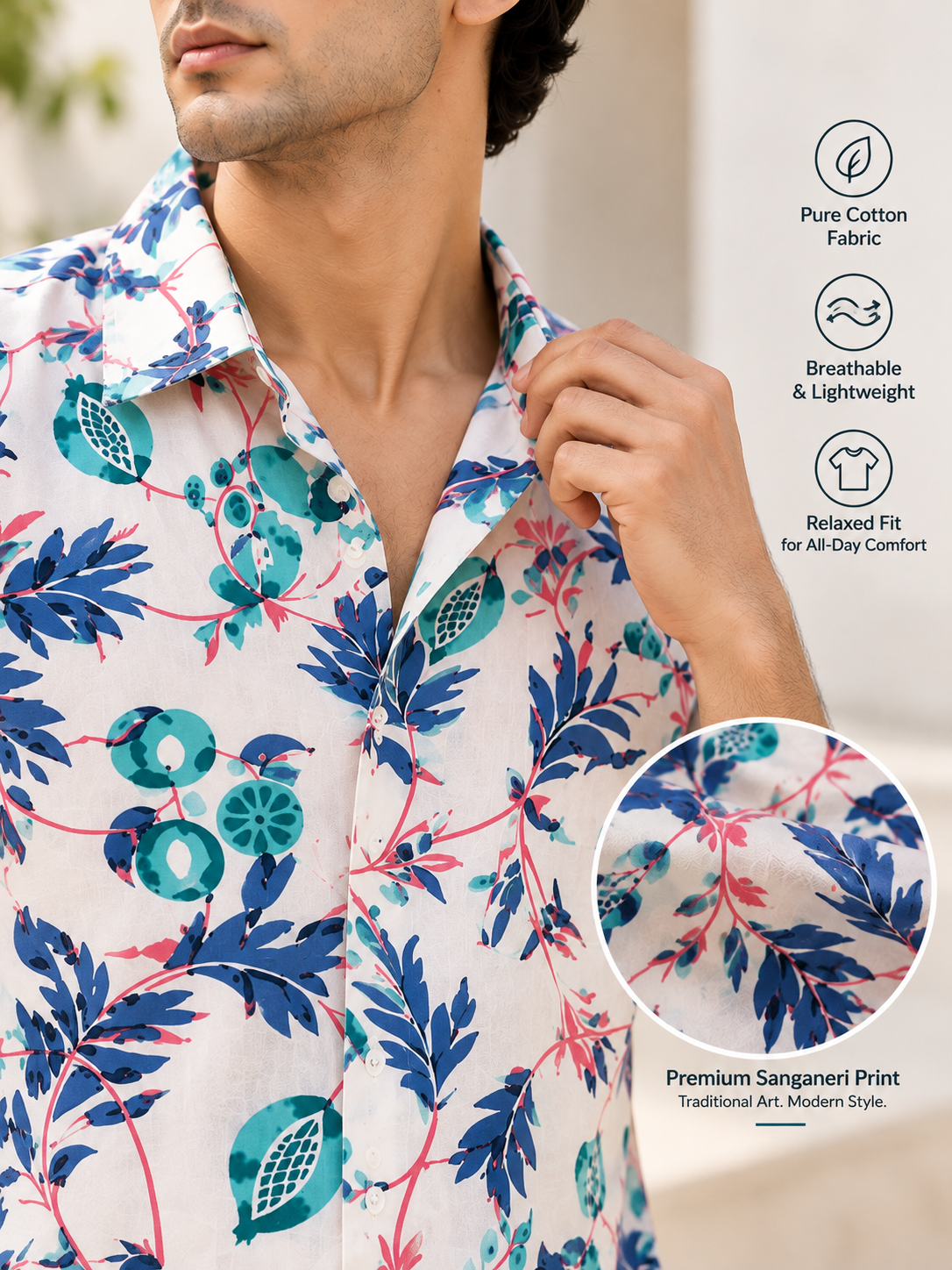 Comfort Fit Cotton Shirt for Men