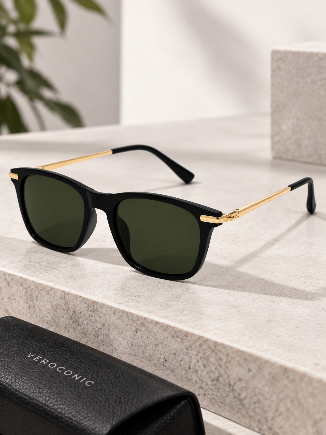 Gold Toned Metal Frame Sunglasses for Women & Men