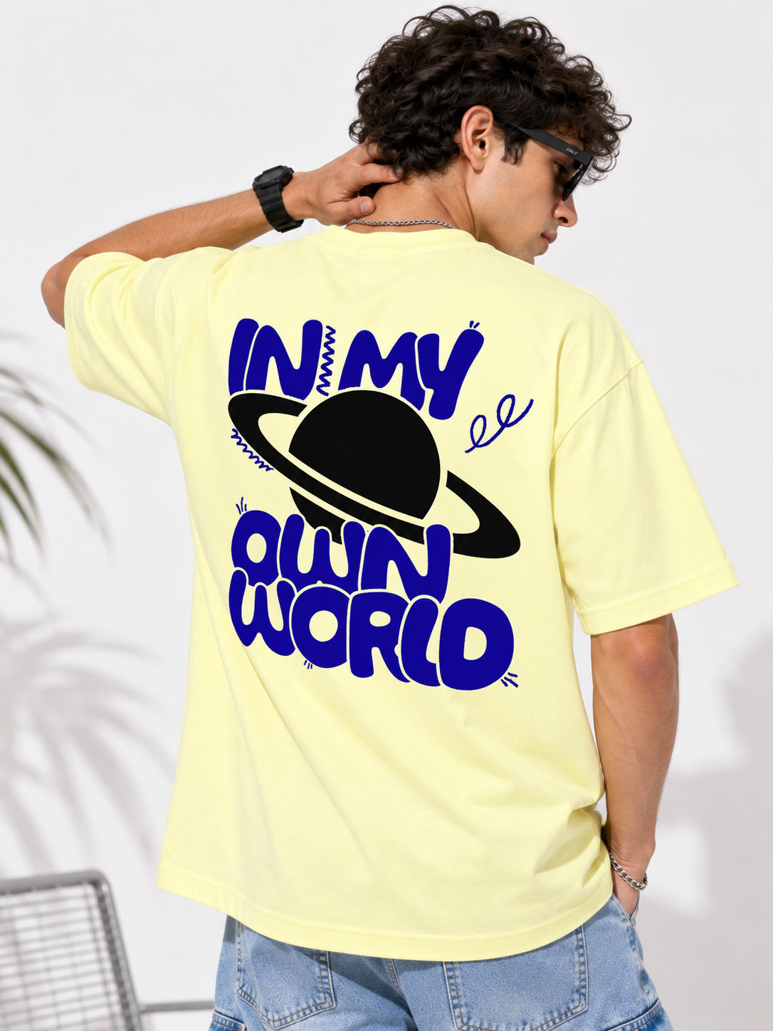 Men Typography Printed Oversized Cotton T-Shirt
