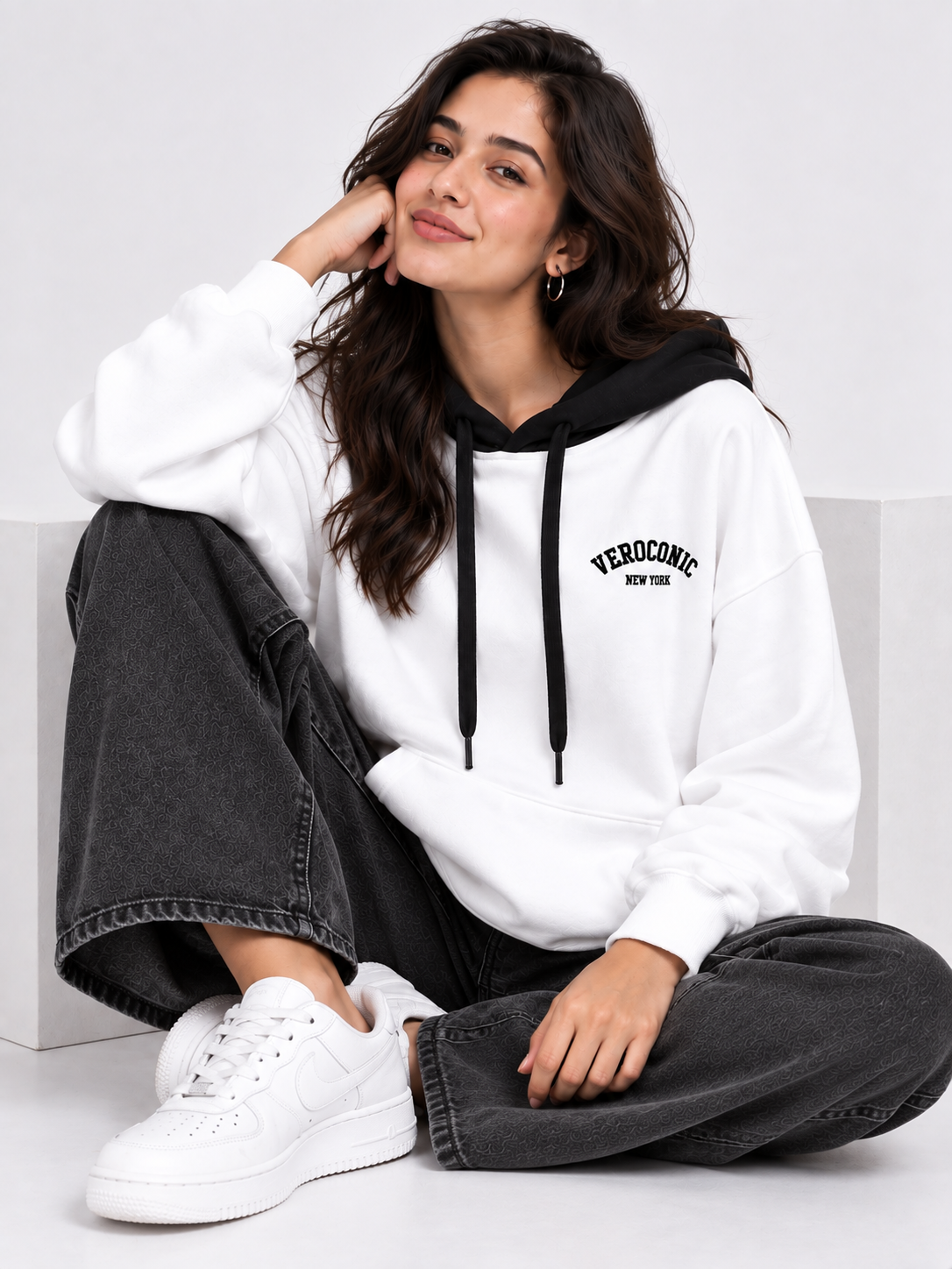 Women Hooded Neck Printed Sweatshirt