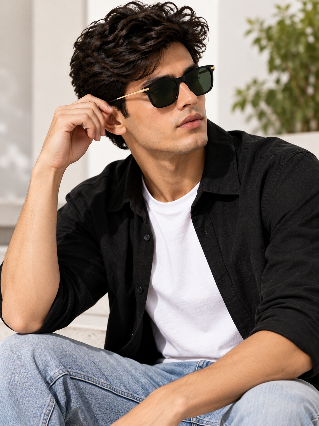 Gold Toned Metal Frame Sunglasses for Women & Men