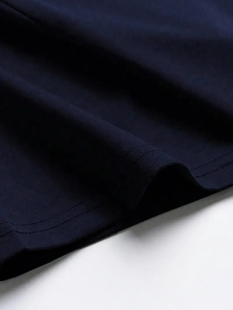 Cool Back Graphic Loose-Fitting Navy Blue Oversized Printed T-Shirt for Men & Unisex