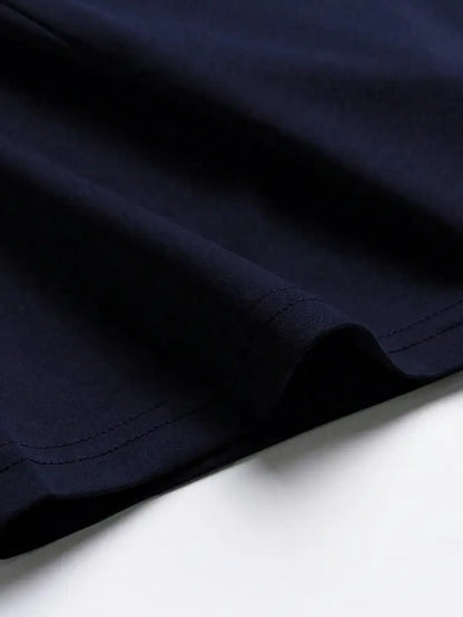 Cool Back Graphic Loose-Fitting Navy Blue Oversized Printed T-Shirt for Men & Unisex