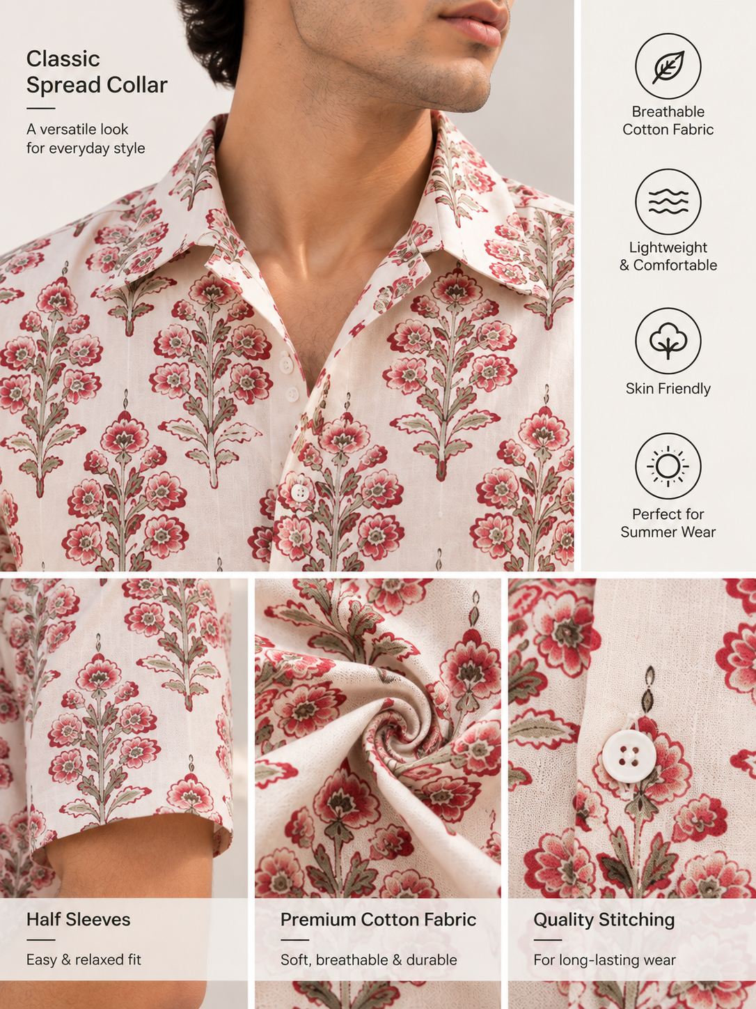 Comfort Fit Cotton Shirt for Men