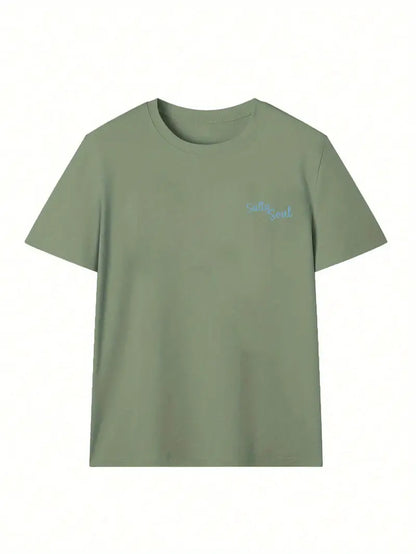 Salty Soul Graphic Oversized Printed Women's T-Shirt Green Color, Unisex, Back Print