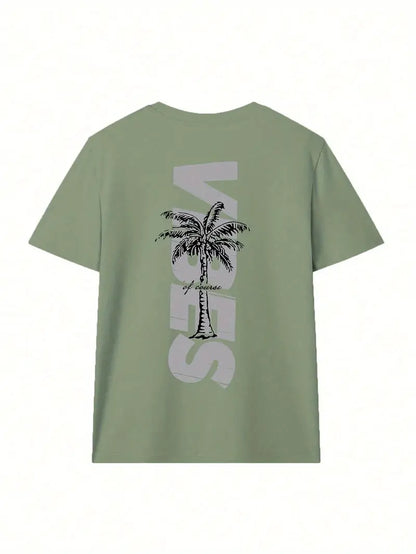 Vibes Graphic Oversized Printed Women's T-Shirt Green Color, Unisex
