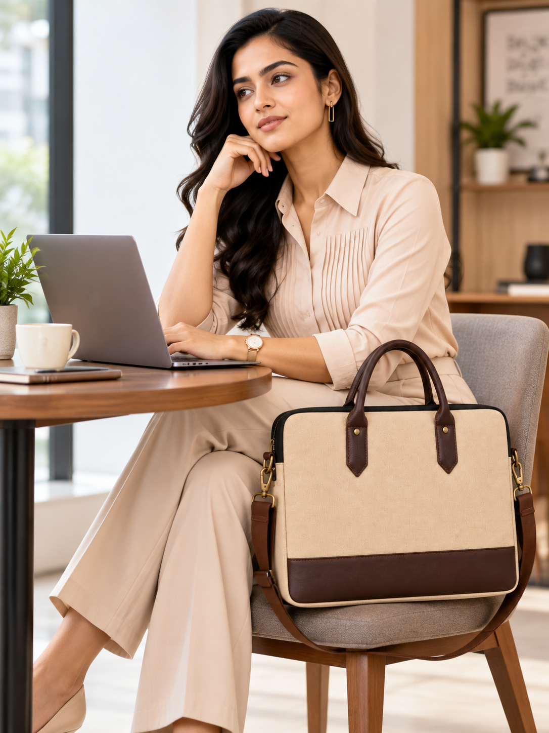 Laptop Messenger Bag | Padded Laptop Briefcase with Detachable Shoulder Strap & Carry Handles