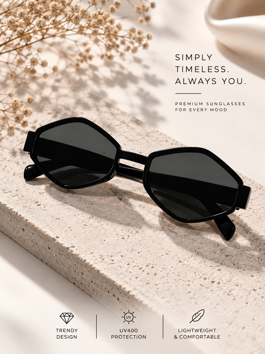 Black Frame & Black Toned Lenses Sunglasses for Women & Men