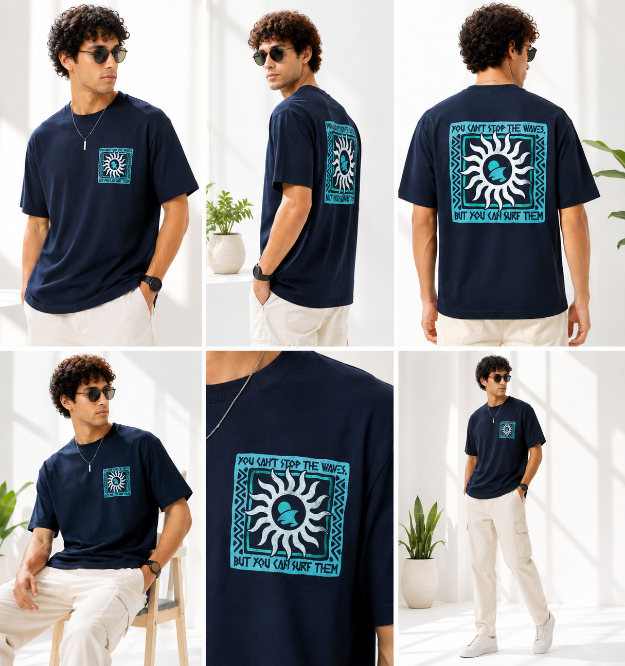 Men Back Graphic Printed Oversized Cotton T-Shirt
