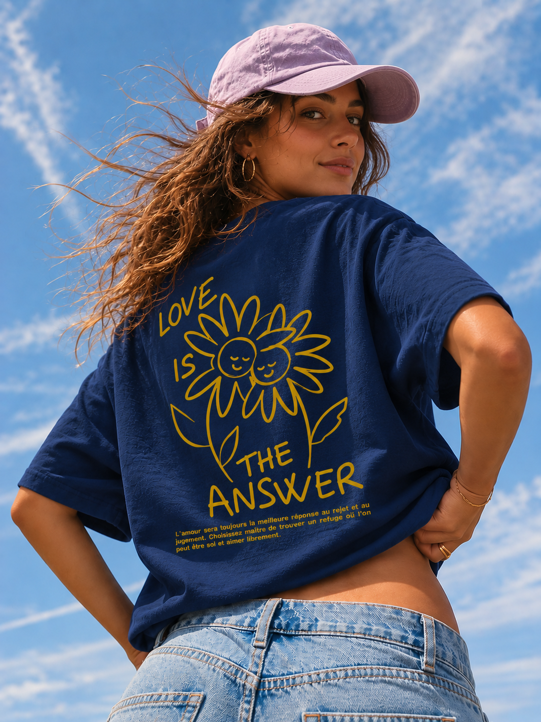 Women Navy Blue Printed Relaxed fit Cotton T-Shirt
