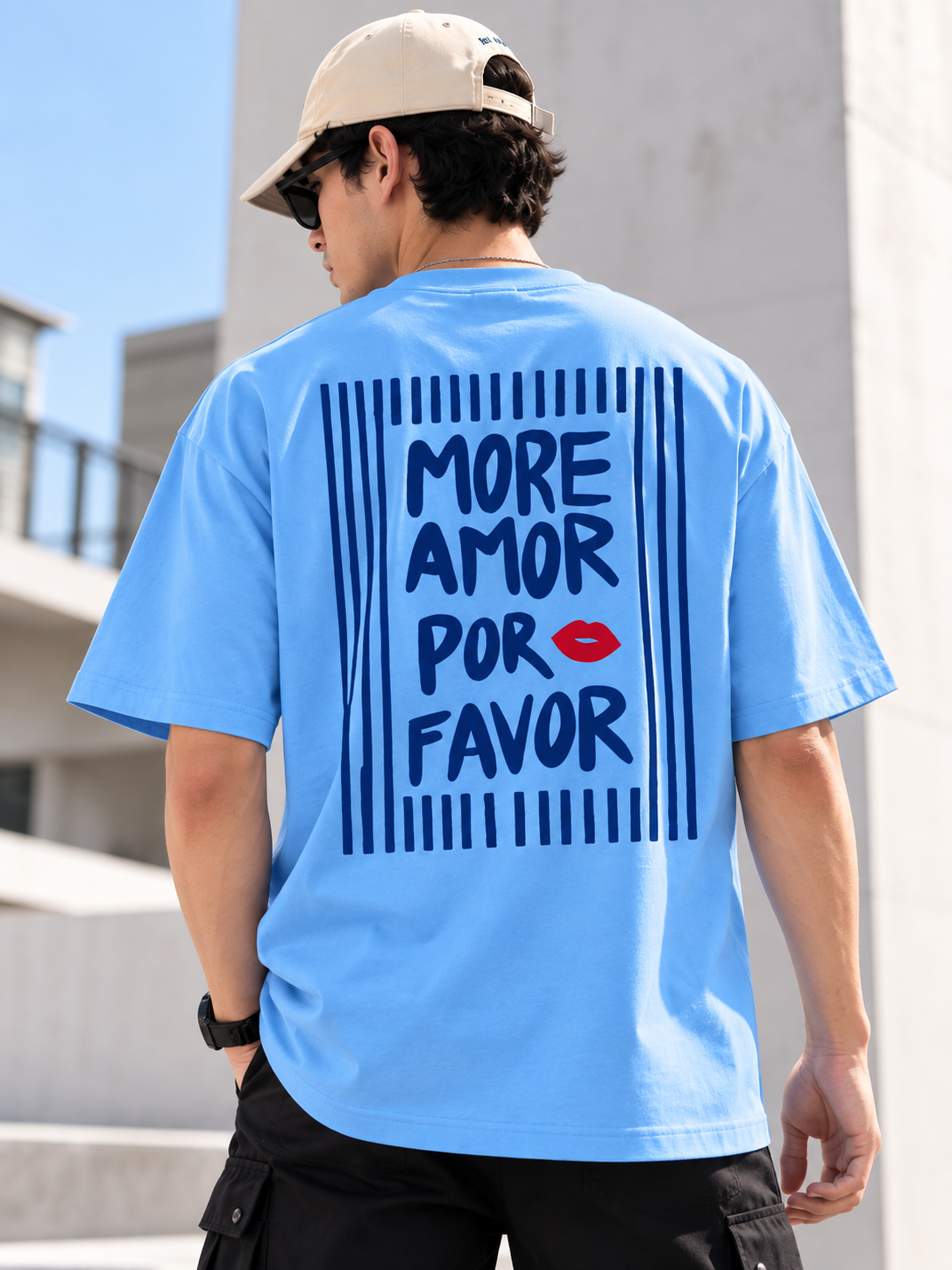 Men Typography Printed Oversized Cotton T-Shirt