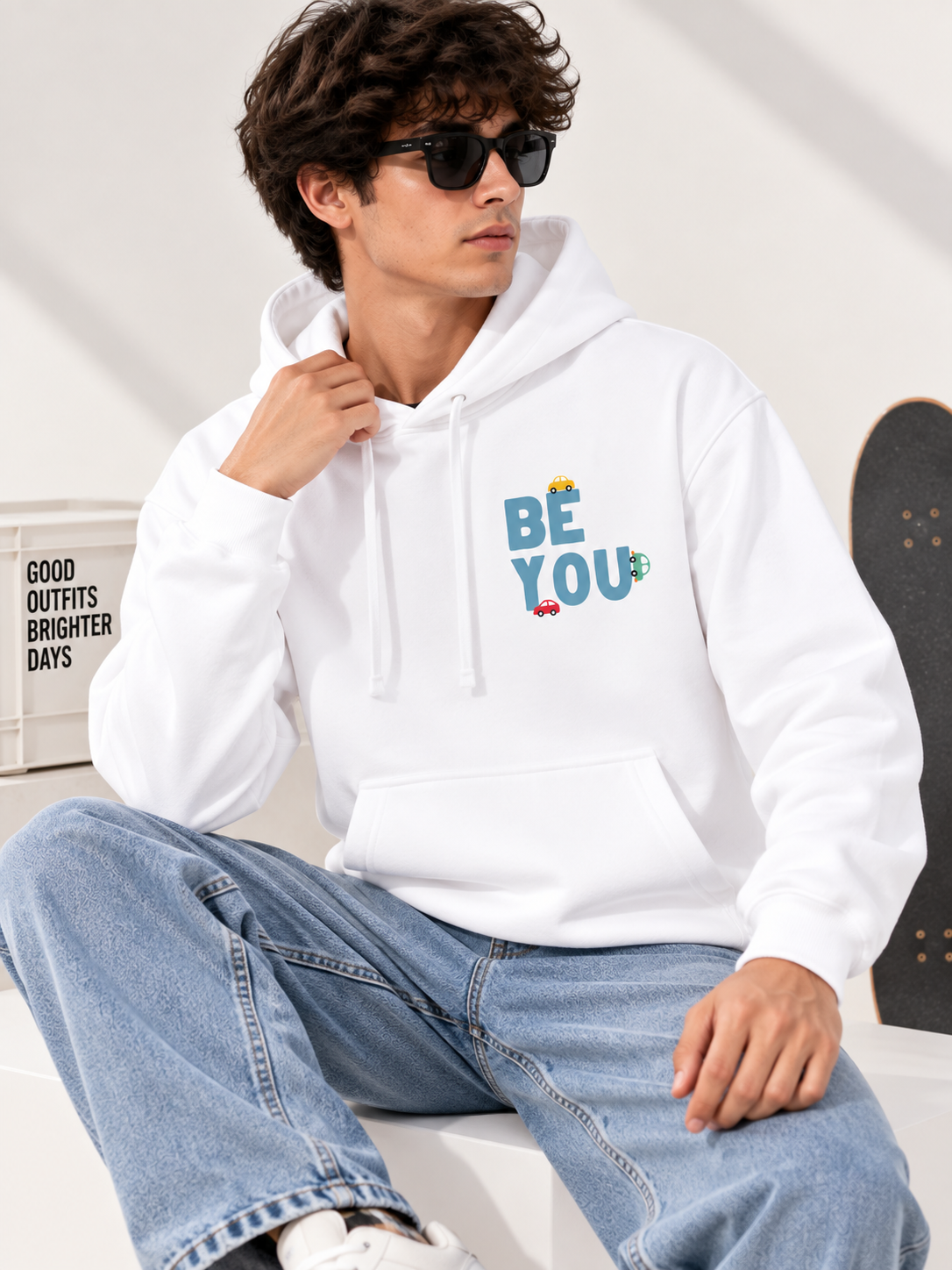 Men Printed Hooded Sweatshirt