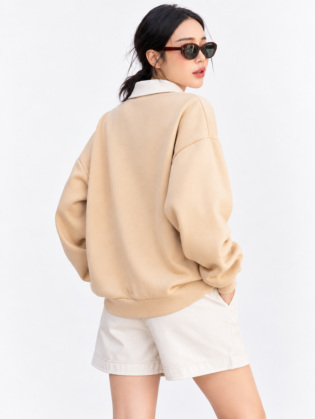 Women Collared Neck Printed Sweatshirt