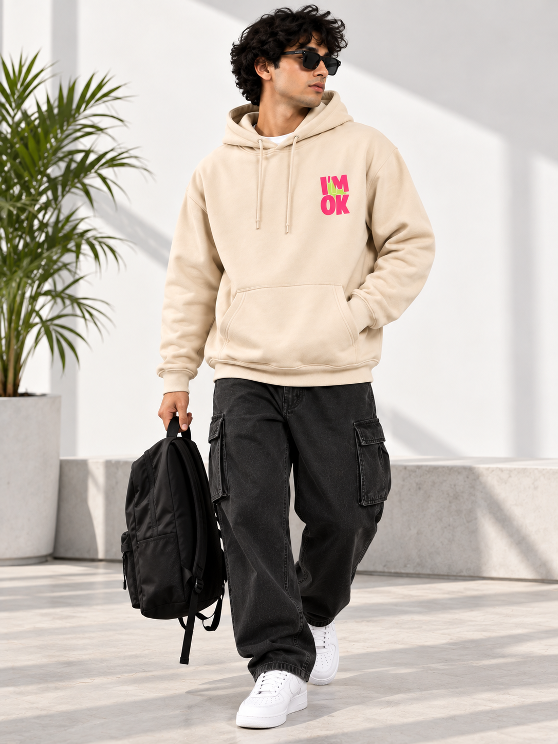 Men Printed Hooded Sweatshirt