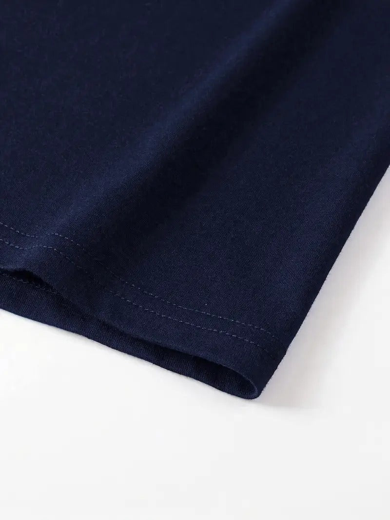 Cool Back Graphic Loose-Fitting Navy Blue Oversized Printed T-Shirt for Men & Unisex