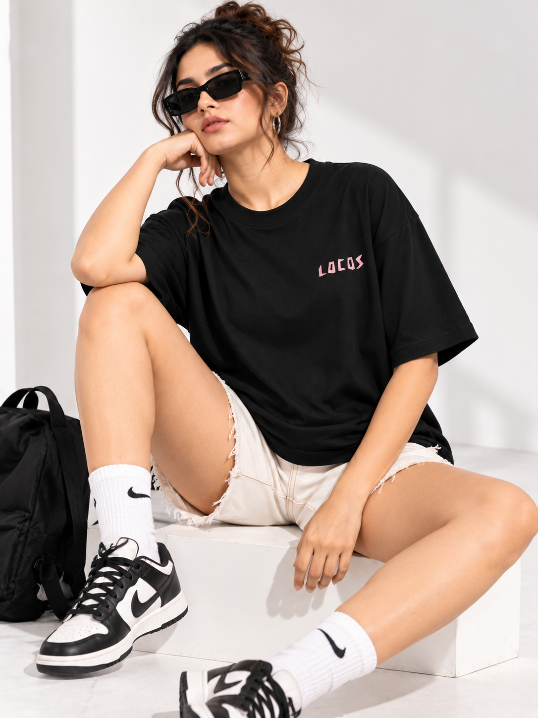 Women Black Printed Relaxed fit Cotton T-Shirt