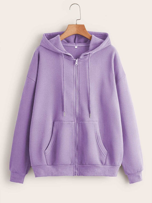 Plain Lavender Zipper Women's Sweatshirt Hoodie,  Sweatshirt Hoodie for Men, Unisex Sweatshirt Hoodie